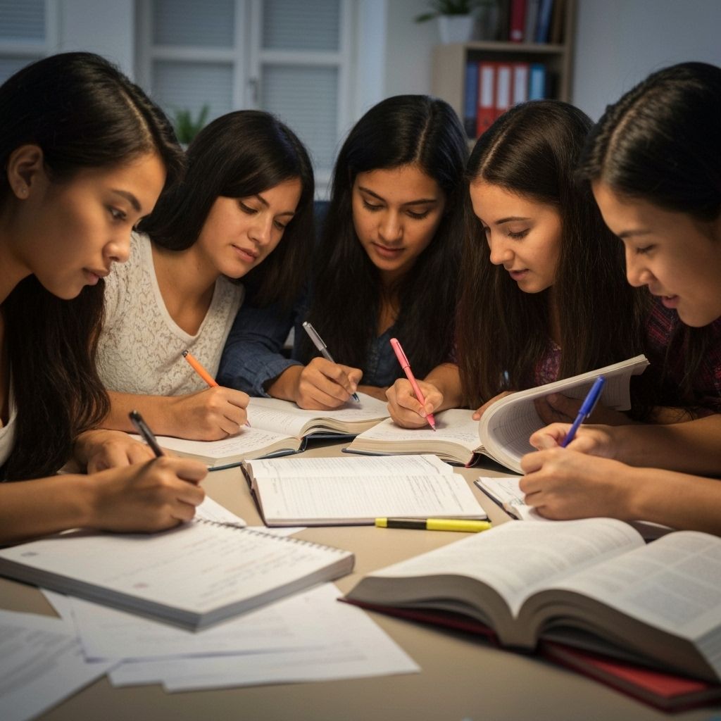 Students preparing for board exams